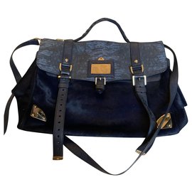 Borsa a mano Mulberry Alexa Blu Effetto Puledro