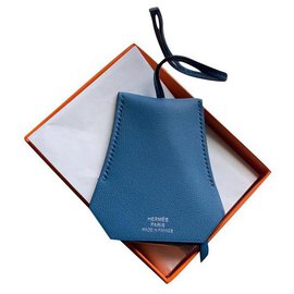 Hermès Kelly Clochette Narcisse Mirror Case Blue Leather