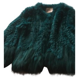 Giacca in finta pelliccia verde Twin Set Taglia 38