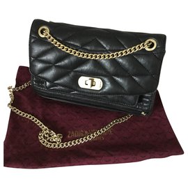 Sac bandoulière Zadig & Voltaire en cuir agneau noir