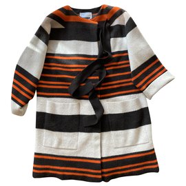 Cappotto Chloé in lana e cashmere beige arancio marrone