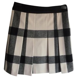 Falda de corte A en mezcla de lana Max & Co negro blanco