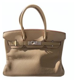 Borsa a mano Hermès Birkin 30 in pelle Togo Caramello