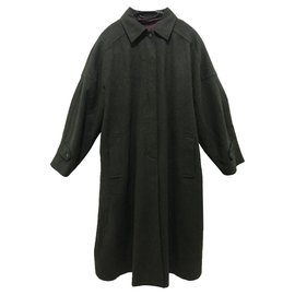 Abrigo Largo Max Mara Lana Verde Oscuro