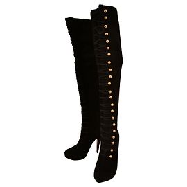 Botas Christian Louboutin de gamuza negra 38