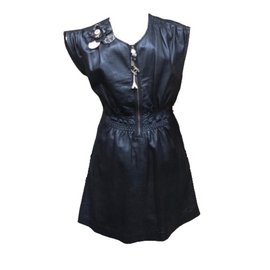 Chanel Kleid aus Leder schwarz