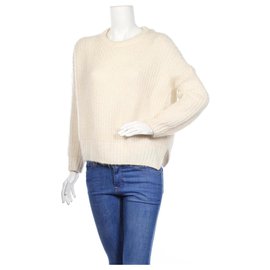 Maje Oversize Pullover beige Mohair Wolle