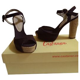 Castaner Sandalen Braun Leinwand und Leder 36