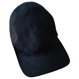 Gucci Cap mit Seidenschal Schwarz Baumwolle