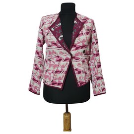 Chaqueta Maje Rosa y Morada de Algodón y Viscosa Talla 36