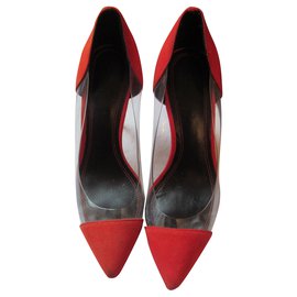 Décolleté Sandro in pelle rossa trasparente 36