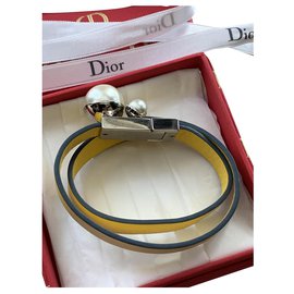 Bracciale Dior in pelle giallo