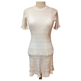 Kenzo Kleid Weiß aus Viskose und Polyester