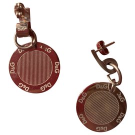 Orecchini Dolce & Gabbana con logo in metallo argento