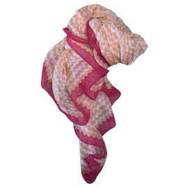 Foulard Missoni in seta Arancione Fucsia