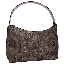 Etro Hobo Tasche Paisley Jacquard Baumwolle Braun