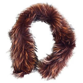 Cuello de piel Ruf Fox marrón burdeos - Autre Marque