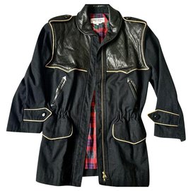 Veste Yves Saint Laurent en cuir noir