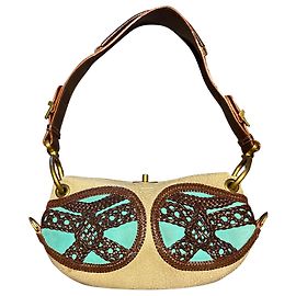 Borsa a tracolla Loewe Beige Marrone Turchese Agnello