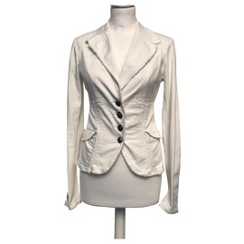 Autre Marque Chaqueta S ' blanca slim fit de algodón