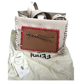 Fendi Runaway Shopper Tasche Leder Beige