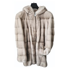 Autre Marque Abrigo de visón beige