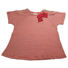 T-shirt Petit Bateau in cotone bianco e rosso 12 mesi
