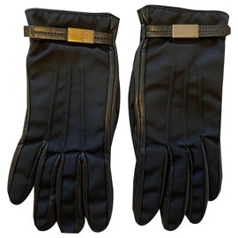 Prada Lederhandschuhe Schwarz Kaschmir