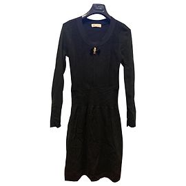 Autre Marque VDP Schwarzes Langarmkleid aus Viskose