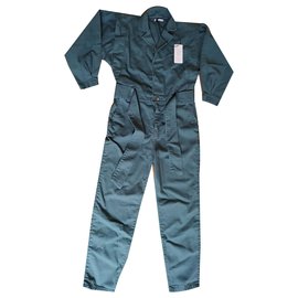 Autre Marque Mono de algodón verde azulado estilo años 80