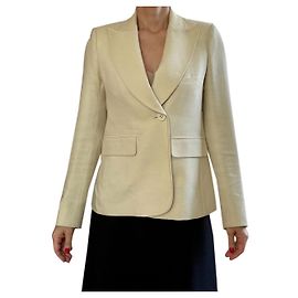 Chaqueta Sonia Rykiel de algodón y lana color eggshell