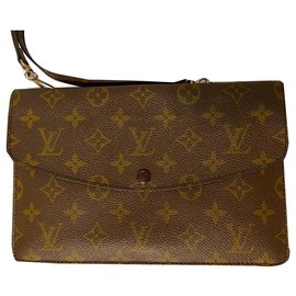 Pochette Louis Vuitton Monogram in pelle marrone