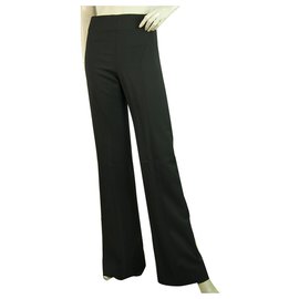 Dsquared2 Dsquared 2 D2 Pantalones de pierna de estilo flair de cintura alta de lana negra Tamaño de pantalones 40
