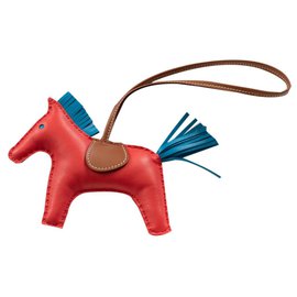 Hermès Rodeo mm Bag Charm Gold Rose Texas Bleu Zanzibar