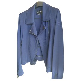 Chanel Perfecto Jacke aus Baumwolle Dunkelblau