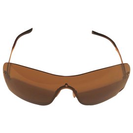 Gucci Sonnenbrille Maske Gold Metall