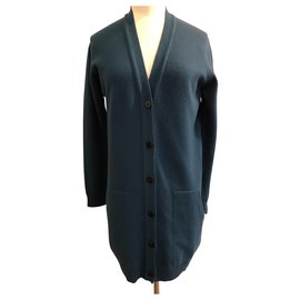 Hermès lange Strickjacke aus Kaschmir blau