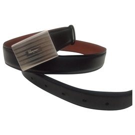 Cintura Salvatore Ferragamo in pelle nera