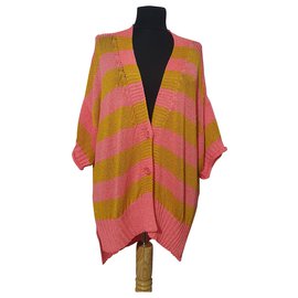 Twin Set Strickjacke Rosa Mehrfarbig Viskose