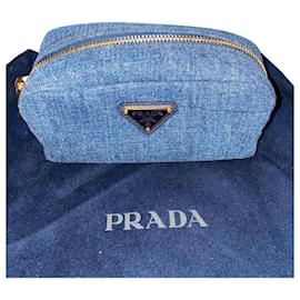 Astuccio da viaggio Prada in denim blu