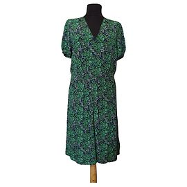 Vestido Jigsaw floral verde de viscosa