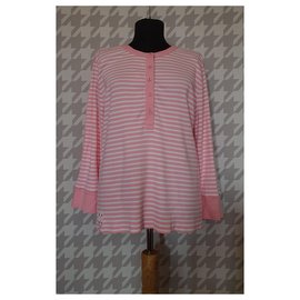 Ralph Lauren Lauren Jeans maglia in cotone a righe rosa e bianco