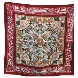 Lenço Hermès Early America de seda 90x90