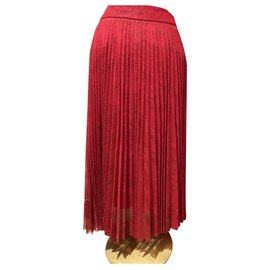 Falda de encaje plisado roja Tara Jarmon
