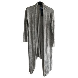 Autre Marque JOAN VASS New York - Nuevo cárdigan largo gris con etiqueta, Talla XL