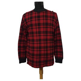 Polo Ralph Lauren Tartan Baumwollpullover Schwarz Rot