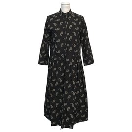 Vestido Zadig & Voltaire Roof Paisley Print de algodão preto e bege