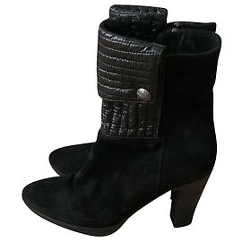 Ermanno Scervino Schwarze Wildlederstiefeletten