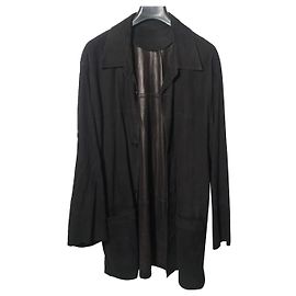 Autre Marque Pioneer Hemdjacke aus Wildleder Nachtblau