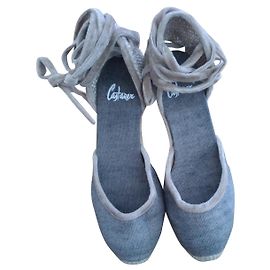 Sandali Espadrillas Castaner Taupe in Tessuto Taglia 36